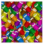 Cute owls mess Large Satin Scarf (Square)