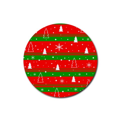 Xmas pattern Rubber Coaster (Round)  from ArtsNow.com Front