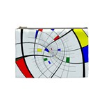 Swirl Grid With Colors Red Blue Green Yellow Spiral Cosmetic Bag (Medium) 
