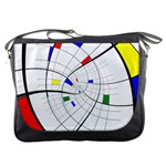 Swirl Grid With Colors Red Blue Green Yellow Spiral Messenger Bags