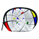 Swirl Grid With Colors Red Blue Green Yellow Spiral Accessory Pouches (Medium) 