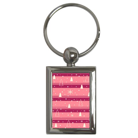Pink Xmas Key Chains (Rectangle)  from ArtsNow.com Front