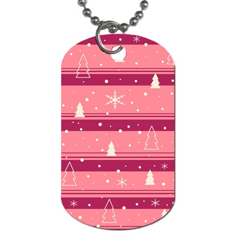 Pink Xmas Dog Tag (One Side) from ArtsNow.com Front