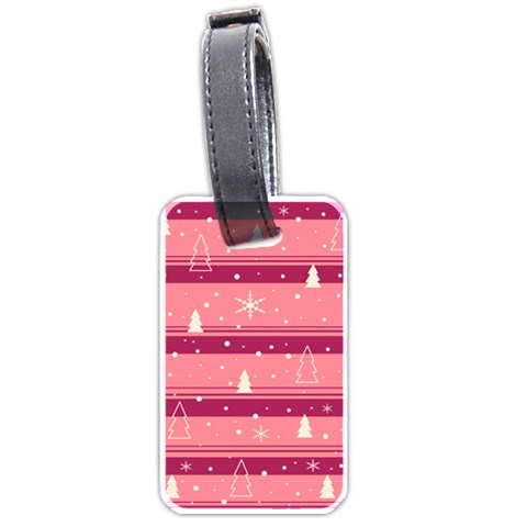 Pink Xmas Luggage Tags (One Side)  from ArtsNow.com Front