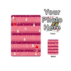 Pink Xmas Playing Cards 54 (Mini)  from ArtsNow.com Front - Heart5