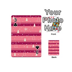 Pink Xmas Playing Cards 54 (Mini)  from ArtsNow.com Front - Club3