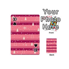 Pink Xmas Playing Cards 54 (Mini)  from ArtsNow.com Front - Spade10