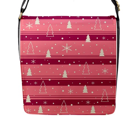 Pink Xmas Flap Messenger Bag (L)  from ArtsNow.com Front