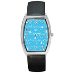 Blue Xmas Barrel Style Metal Watch