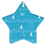 Blue Xmas Star Ornament (Two Sides) 