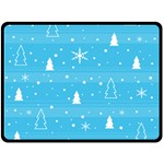 Blue Xmas Double Sided Fleece Blanket (Large) 