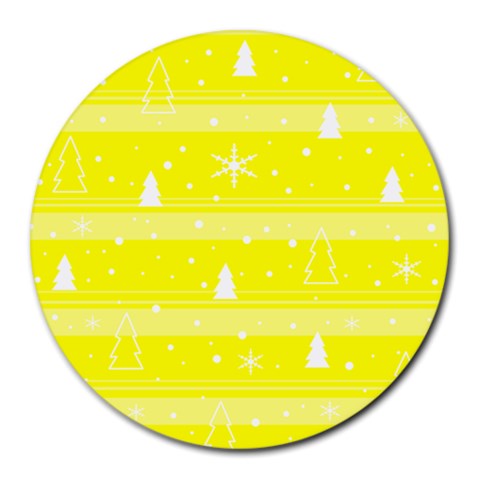 Yellow Xmas Round Mousepads from ArtsNow.com Front