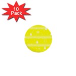 Yellow Xmas 1  Mini Buttons (10 pack) 