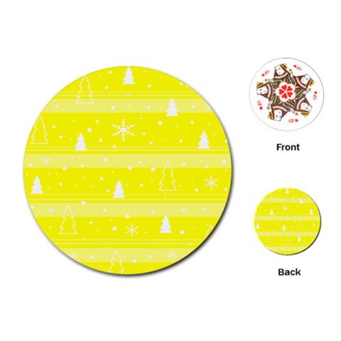 Yellow Xmas Playing Cards (Round)  from ArtsNow.com Front