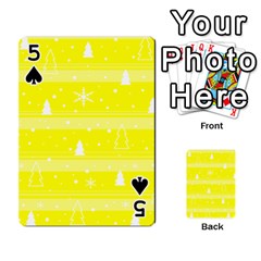Yellow Xmas Playing Cards 54 Designs  from ArtsNow.com Front - Spade5