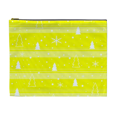 Yellow Xmas Cosmetic Bag (XL) from ArtsNow.com Front