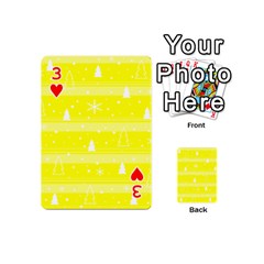 Yellow Xmas Playing Cards 54 (Mini)  from ArtsNow.com Front - Heart3