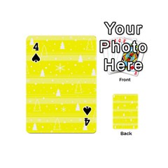 Yellow Xmas Playing Cards 54 (Mini)  from ArtsNow.com Front - Spade4