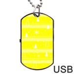 Yellow Xmas Dog Tag USB Flash (Two Sides) 