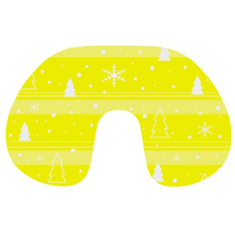 Yellow Xmas Travel Neck Pillows from ArtsNow.com Front