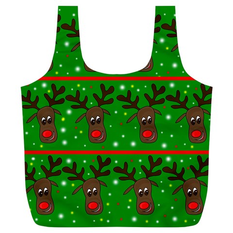Reindeer pattern Full Print Recycle Bags (L)  from ArtsNow.com Front