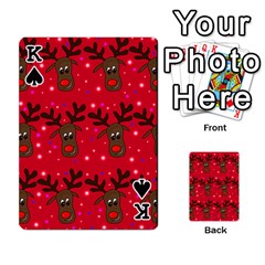King Reindeer Xmas pattern Playing Cards 54 Designs  from ArtsNow.com Front - SpadeK