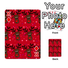 King Reindeer Xmas pattern Playing Cards 54 Designs  from ArtsNow.com Front - DiamondK