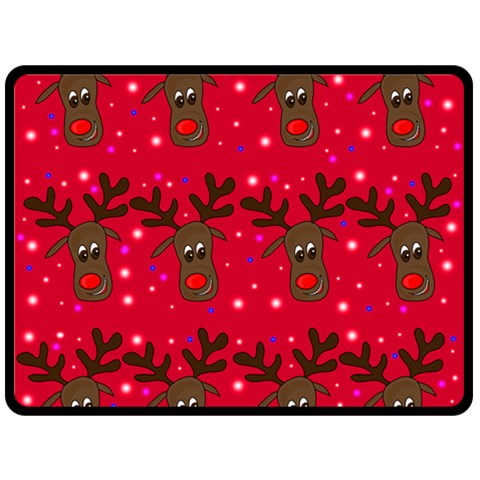 Reindeer Xmas pattern Fleece Blanket (Large)  from ArtsNow.com 80 x60  Blanket Front