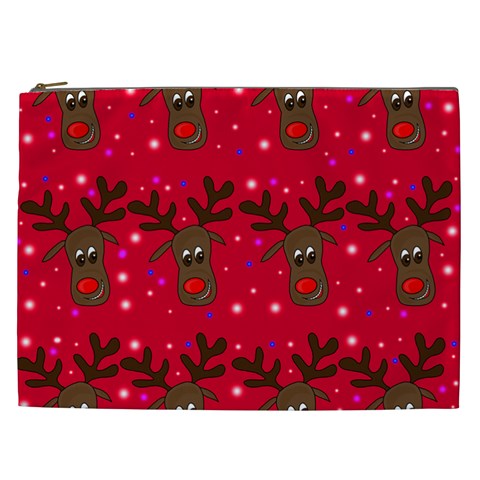 Reindeer Xmas pattern Cosmetic Bag (XXL)  from ArtsNow.com Front