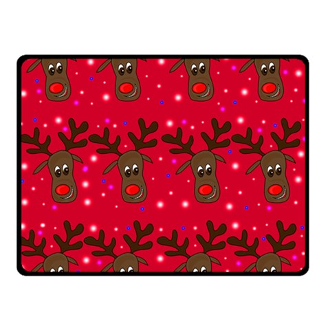 Reindeer Xmas pattern Double Sided Fleece Blanket (Small)  from ArtsNow.com 45 x34  Blanket Front