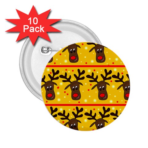 Christmas reindeer pattern 2.25  Buttons (10 pack)  from ArtsNow.com Front