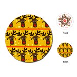 Christmas reindeer pattern Playing Cards (Round) 