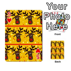 Christmas reindeer pattern Playing Cards 54 Designs  from ArtsNow.com Front - Heart5