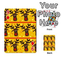 Christmas reindeer pattern Playing Cards 54 Designs  from ArtsNow.com Front - Diamond9