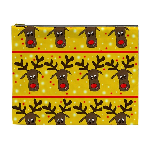 Christmas reindeer pattern Cosmetic Bag (XL) from ArtsNow.com Front
