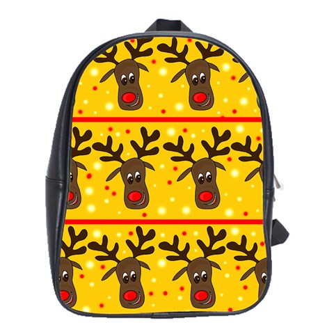 Christmas reindeer pattern School Bags (XL)  from ArtsNow.com Front