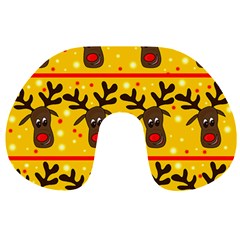Christmas reindeer pattern Travel Neck Pillows from ArtsNow.com Front