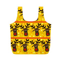 Christmas reindeer pattern Full Print Recycle Bags (M)  from ArtsNow.com Back