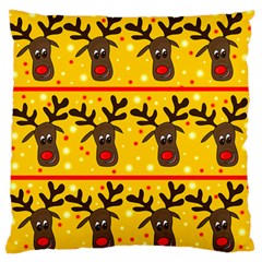 Christmas reindeer pattern Large Flano Cushion Case (Two Sides) from ArtsNow.com Front