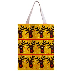 Christmas reindeer pattern Zipper Classic Tote Bag from ArtsNow.com Back