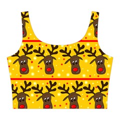 Christmas reindeer pattern Midi Sleeveless Dress from ArtsNow.com Top Front