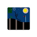 Abstract night landscape Square Magnet