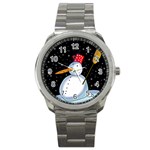 Lonely snowman Sport Metal Watch