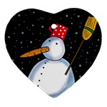 Lonely snowman Heart Ornament (2 Sides)