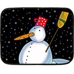 Lonely snowman Double Sided Fleece Blanket (Mini) 