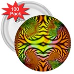 Fractals Ball About Abstract 3  Buttons (100 pack) 