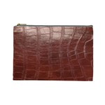 Leather Snake Skin Texture Cosmetic Bag (Large) 