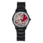 Morocco Motif Pattern Travel Stainless Steel Round Watch