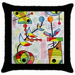 Happy day Throw Pillow Case (Black)