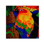 Parakeet Colorful Bird Animal Small Satin Scarf (Square)